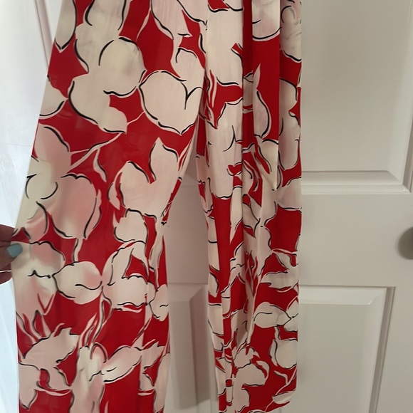 J.O.A Los Angeles Anthropologie red white floral long romper jumpsuit S Rare EUC - Picture 8 of 8